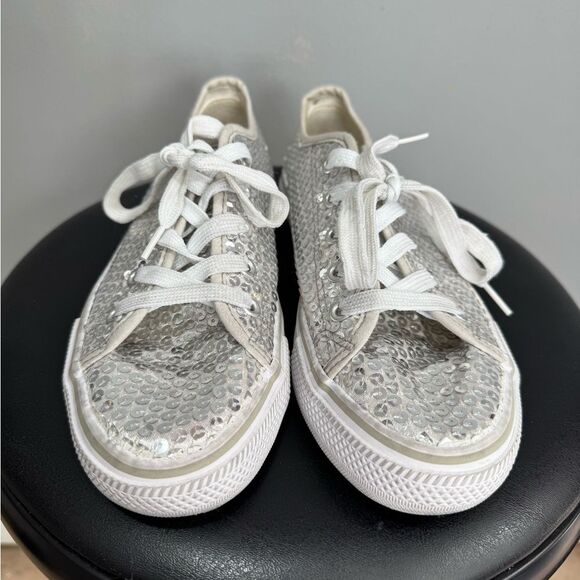 SALE! Silver Balera Sequin Dance/Hip-Hop Shoes Size 7 EUC - Picture 2 of 5